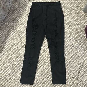 Black‎ Distressed Skinny Jeans by Fashionova 2XL- high rise